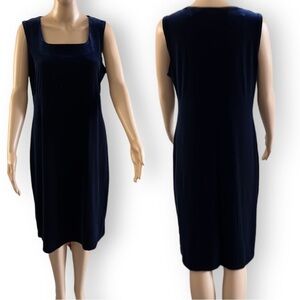 𝅺VINTAGE Kathie Lee New Dark Blue Velvet Dress NWT